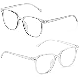 Hawdows 2 Stück Blaulicht Brille Transparent Computerbrille Gaming Schutzbrille Brillenfassung Blaulichtbrille UV Blaues Blockiert Superleichte Verringerung der Augenbelastung Unisex - Weiß Grau
