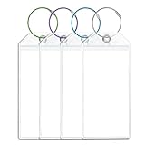 Zuofan 4 Stück Gepäckanhänger Kofferanhänger, 8.5 * 18.5 cm Transparente Kofferschilder, Wasserfeste PVC Gepäckanhänger mit 4 Verschraubbaren Metallband für Gepack Tasche