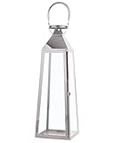 Beliani Klassische Laterne Silber 53 cm Crete