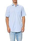 Seidensticker Herren Regular Kurzarm mit Kent-Kragen bügelfrei Businesshemd, Blau (Hellblau 48), 47