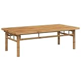 Gecheer Gartentisch Couchtisch Beistelltisch Balkontisch Terrassentisch Teetisch Gartenmöbel Tisch Outdoor 110x55x35 cm Bambus