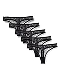 Iris & Lilly Damen Tanga-Unterwäsche Netz, 5er-Pack, Schwarz, 40