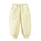 Generisch Baby Mädchen Hosen Kleinkind Kinder Jogginghose Elastische Taille Kuschel Thermo Winterhose mit Taschen Winter Dicke Warm Fleece-Gefütterte Thermohose Stretch Weiche Sporthose Streetwear
