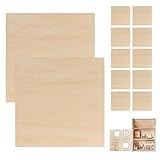 Holzbretter zum Basteln, Rohholz, Handwerk aus unfertigen Holzbrettern – dünne rechteckige Holzbretter, 12 Stück Sperrholz, Holz