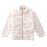 Langärmeliger Wintermantel für Kleinkinder, Jungen, Mädchen, einfarbig, mit Reißverschluss, dick, warm, Outwear, Schneejacken für Kinder, weiß, 15-16 Years