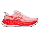 ASICS Unisex Superblast Laufschuhe, Weiß/Sunrise Red, 6 Wide Women/4.5 Men