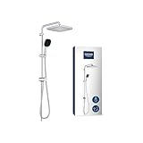 GROHE Vitalio 250, Duschsystem mit Umstellung, wassersparend, 8l pro Min (für vorhandene Armaturen, 2 Strahlarten, Brausestange 74cm), eckig, chrom, 26698001