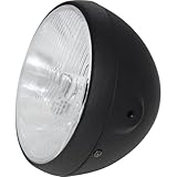 ShinYo Motorrad-Scheinwerfer H4 Hauptscheinwerfer 190mm British-Style schwarz, Unisex, Multipurpose, Ganzjährig, Metall