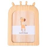 Lurrose Holzimitat Giraffen Bilderrahmen 7 Zoll Desktop und Wand Fotorahmen für Kreative Kinderbilder und Babyfotos im Nordischen Stil