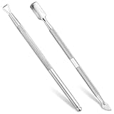 WOLMIK Nagelhautschieber und Nagelhautschäler, Edelstahl, Nagelhautschieber, Doppelkopf-Nagelschaber, UV-Gel-Nagellackentferner, Werkzeug für Fingernägel und Zehennägel - 2 Stück