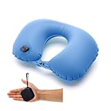 taiyongkang Nackenkissen Flugzeug Aufblasbar Reise, Portable Reisekissen Nackenkissen Aufblasbares, NackenhöRnchen Erwachsene Kinder Flugzeug Kissen Einstellbar, Travel Pillow U-Shaped (Blau)