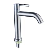 SEWOART Edelstahl Wasserhahn Einhebel Mischbatterie Für Waschbecken Hochdruck Badezimmer Küchenspüle Wasserfallarmatur Einzelkaltes Wasser Modernes Design Für Bad Und Küche