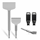 CSOOM SDS PLUS 2 Stück Meißel-Set, Fliesenmeißel 75 x 165 mm und Flachmeißel 100 x 280 mm, für Fliesen, Fliesenkleber, Beton, Naturstein, Mauerwerk usw