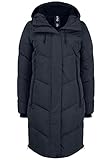 OXMO OXJuna Damen Wintermantel Parka Mantel mit Kapuze Gummizug Reißverschlusstaschen Seiten-Reißverschlüsse Regular fit, Größe:M, Farbe:Black (194007)