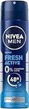 NIVEA MEN Fresh Active Deospray, Deodorant mit einzigartiger INFINIFRESH Formel für 48h Schutz, Deo ohne Aluminium mit Meeresextrakten und frischem Duft (150 ml)