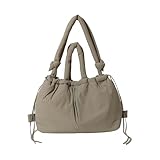 CUTeFiorino Taschen Mit Augen Für Kinder Tote Bag Lightweight Puffy Purse Large Puffy Drawstring Backpack (Khaki, One Size)