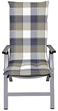 Hochlehner Auflage 2er Set Gartenstühle 120x50 cm Grau-Blau WAOCMA - Made in EU mit ÖkoTex100 (120x50x6cm (4er Pack)) (120x50x6cm (2er Pack))