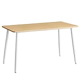 VASAGLE Esstisch, Esszimmertisch, Küchentisch, für 4-6 Personen, Landhausstil, hitzebeständige Oberfläche, einfache Montage, 75 x 140 x 75 cm, goldeichenfarben-wolkenweiß KDT100N01