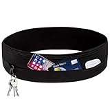 Laufgürtel für Handy, Lauf Gürtel Damen und Herren mit 4 Taschen, Schlüsselclip, wasserdichte Sport Hüfttasche, Hüfttasche für Jogging, Fitnessgürtel, Flip-Taille Gürteltasche（Schwarz-M）
