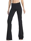 Safort Regular/Tall Bootcut Yoga Hose mit 71cm/76cm/81cm/86cm Schrittlänge, 4 Hosentaschen, Schwarz, M