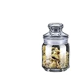 UALXPAO Vorratsdosen Glas Brillantes, klares, luftdichtes Glas-Vorratsglas for Lebensmittel mit Deckel, Zucker, Kaffee, Kekse, Tee, Snackbehälter, Küche, Speisekammer, Organizer(500ml)