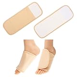 Ptwola 2 Stück Rizinusöl-Packung für Füße, verstellbarer elastischer Riemen, Knöchelbandage, wiederverwendbare Rizinusöl-Pads, Plantarfasziitis, heiße und kalte Kompresse, Knöchelbandage für Damen und