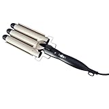 Welleneisen Lockenstab 3 Fässer, professional 25mm Lockenwickler mit 2 einstellbarer Temperatur（180℃-210℃）, Welleisen Schnelle Heizung Große Welle für Lange/kurze Haare