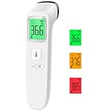 Viproud Fieberthermometer für Babys Kinder Erwachsene, Kontaktloses Stirnthermometer, Digitales Infrarot Thermometer mit sofortigen genauen Messwerten, Fieberalarm, LCD-Anzeige und 35 Speicherabruf