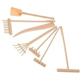 Yardwe Zen Garten Rechen Set Für Sandkasten 6 Gelbe Rechen + 1 Rechen Meditationszubehör Für Entspannung Und Achtsamkeit Im Zen Garten