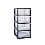 ABBAware Schubladenbox, Schubladen-Container auf Rädern, 4 große 17 Liter Schubladen, der Umwelt zuliebe aus recyclebarem PP Kunststoff, in schönen Farbvarianten, Rollcontainer, Organizer, Stapelboxen