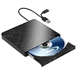 Bluray Laufwerk Extern - USB3.0 Typ-C Externe Blu-ray Laufwerke, Externes Blu Ray Laufwerk DVD/BD Player Blu Ray Brenner Extern, Tragbares DVD Recorder Blu Ray Player für PC Laptop Windows 11/10/8/7
