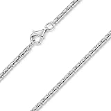 MATERIA 925 Silber Königskette Herren Halskette 2,5mm rund diamantiert rhodiniert 40-70cm + Schmuck Box #K74, Länge Halskette:60 cm