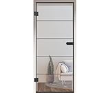 HORI Loft Glastür aus ESG-Sicherheitsglas: Modernes Rechteckiges Design Glastür Innentür für Wohnräume als stilvoller Raumteiler oder Raumtrenner – Unsere Hochwertige Tür aus Klarglas 1972 x 834 mm