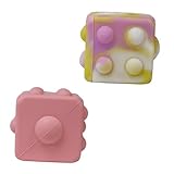 GARVALON 2 Stück Silikon Stresswürfel Lernspielzeug zum Drücken Weiche zur Stressbewältigung Feinmotorik Bunte Würfel für Junge Mädchen und Zufällige Farben Zufällige Farbe Zufällige Farbe