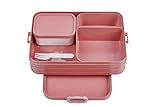 Mepal - Bento Lunchbox Take A Break Large - Brotdose mit Bento-Box - Meal Prep Box für Sandwiches, Kleine Snacks & Reste - Snack & Mittagessen - Essensbox mit Fächern - 1500 ml - Vivid Mauve