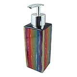 Zanzan Duschlotionsspender Seifenspender Bunte Gestreifte Seifenpumpe Keramik Dusche Pumpe Flasche Babylotion Spender Für Badezimmer Küche 230ml/7.7oz Seifenspender (Color : Soap Dispenser A)
