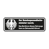 easydruck24de Fun-Aufkleber Warnung Zahnausfall I 8 x 2,5 cm I lustiger Spruch für Motorrad Mofa Auto-Aufkleber Fahrrad-Aufkleber I wetterfest Schwarz I kfz568