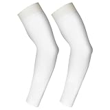 Salyeeluly Kühlende Ärmel – kühlende Sport-Ärmel, feuchtigkeitsableitende Armstulpen, atmungsaktiv, Volleyball, UV-Schutz, Armstulpen für Herren, weiß, Refer to description