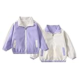 Kids 122 Kinderjacken D!@#$%^ 104 Winter Mädchen 2024 Design Sinn für reversible Jacke Mantel D!@#$%^ Outdoor Übergangsjacke Kinder Wärme Weste (Purple, 4-5 Years)