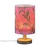 FRODOTGV Rustikale Blumen Hot Peach Tischlampe Nachttischleuchte mit USB-Anschluss für Jungen Nachttisch