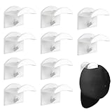AONAYO 10 Stück Cap Halterung Wand,Cap Halter,Kappenhalterselbstklebende Hut-Organizer,Huthalter Wand, Kein Bohren,Huthaken Für Baseballkappen, Moderne Hut-Kleiderbügel, Aufbewahrung (Weiß)