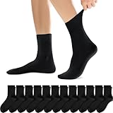 YouShow Socken Herren 39-42 Damen Schwarz Baumwolle Sportsocken für Herren 12 Paar Business Winter Atmungsaktive