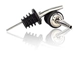 Qpractiko - 2er Set Edelstahl Ausgießer | Tropffreies Anti-Auslaufsystem | Universelle Passform für Flaschen | Präzise Dosierung für Wein, Spirituosen & Öle | Weinstopfen, Schnapsausgießer, Edelstahl