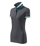 Malfini Damen POLOHEMD Collar UP 215g Hochwertiges Polo T-Shirt Grösse: S, M, L, XL, XXL - Auch für Werbezwecke (XS, Hell Anthrazit)