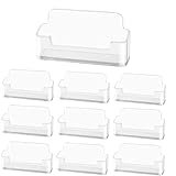 flintronic Visitenkartenhalter, 10 Stück Visitenkartenständer, Transparente Visitenkartenhalter Display Kunststoff, Visitenkarten Aufsteller, Visitenkarte Tischständer für Zuhause, Büro