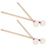 MAGICLULU 4 Stück Teiliges Holz timpani mallets mit Weißem Filzkopf Komfortabler Griff Präziser Klang für Pauken Bassdrums und Snaredrums Vielseitig Einsetzbar für Professionelle Musiker