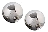 KYNAST Garden Edelstahl Deko Kugel 2er Set glänzend poliert Ø 10 cm Dekokugel Schwimmkugel