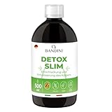 Bandini® DETOX SLIM 500ml Flüssigkeit | Entwässernd, verdauungsfördernd, antioxidativ, leberreinigend | Natürliche Ergänzung von Grünem Tee, Löwenzahn, Heidelbeere, Pilosella, Birke und Papaya | Vegan