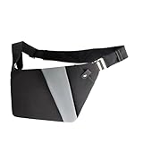 Fanny Pack Herren – Slim Nylon Brust-Popch, Tasche mit leichtem Schultergurt, kompakte Handtasche, sicherer Taillenorganisator | Carry Carry, Left, black with gray, Siehe Beschreibung