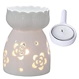 Wachsschmelz-Kerzenwärmer, Brenner, Lampe, Kerzenwärmer, Schmelzgerät, Keramik-Wachsschmelzölbrenner mit Kerzentablett, Duftlampe für Zuhause, Schlafzimmer, Wohnzimmer, Dekoration